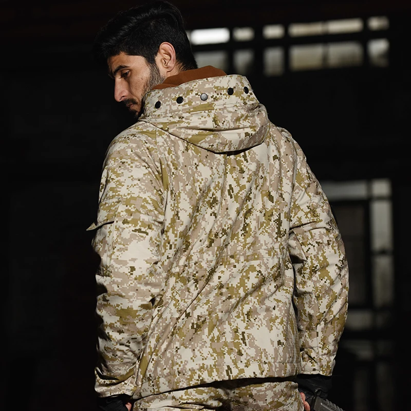 Men Outdoor Tactical Zipper Hooded Jacket Zipper Top Desert Night  Camouflage - Hunting Coats & Jackets - AliExpress