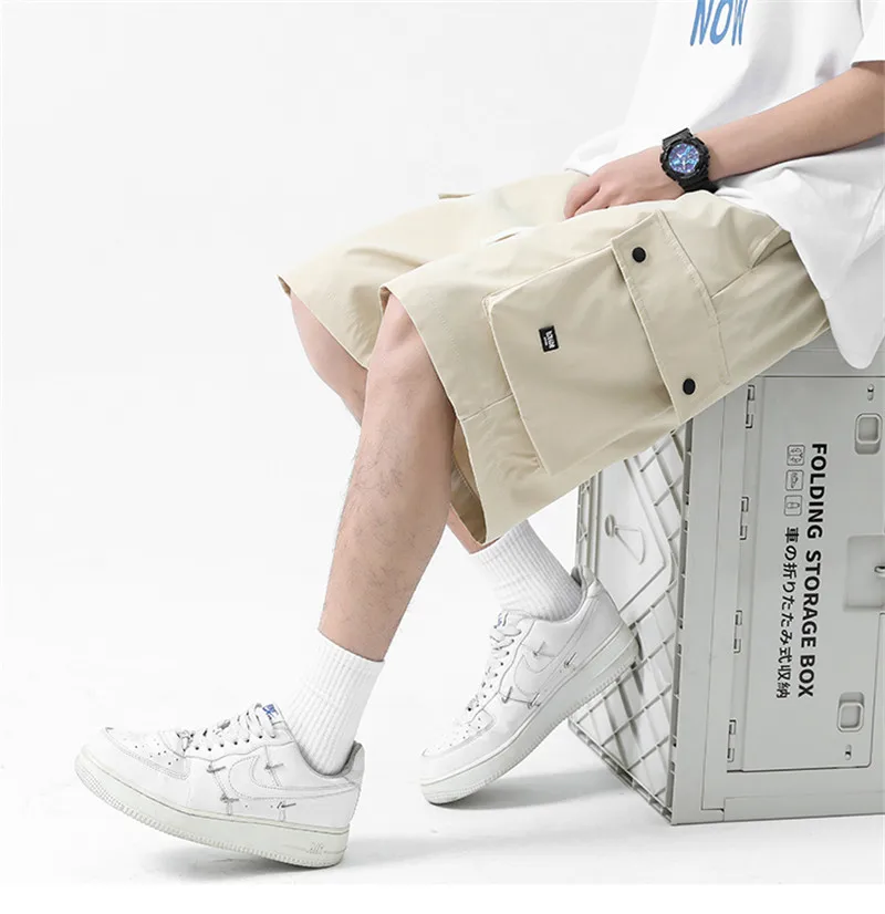 Cargo Shorts Men Summer Loose Straight Casual Sports Capris Multi Pocket Workwear Short Male Sweatpants Cargo Pants Men Clothing