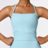 Crossed Back Wide Strap Push-up Sports Bra Women Shock Proof Running Fitness Sweat Absorption Top Padded Workout Yoga Tanks 5