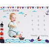 Baby Monthly Milestone Blanket For Girl Boys Floral Wings Newborn Soft Flannel Blanket Photo Prop Background Child Play Mats 4