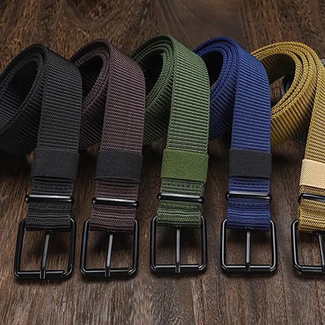 Men's Nylon Belt Porous Canvas Pin Buckle Belt Outdoor Sports Belt Women's Trendy Belt With Jeans Belt For Men Women 2