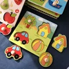 Children Hand Scratch Board 3D Puzzle Baby Montessori Early Education Preschool Matching Game Fruit Cognitive Jigsaw Toy 3