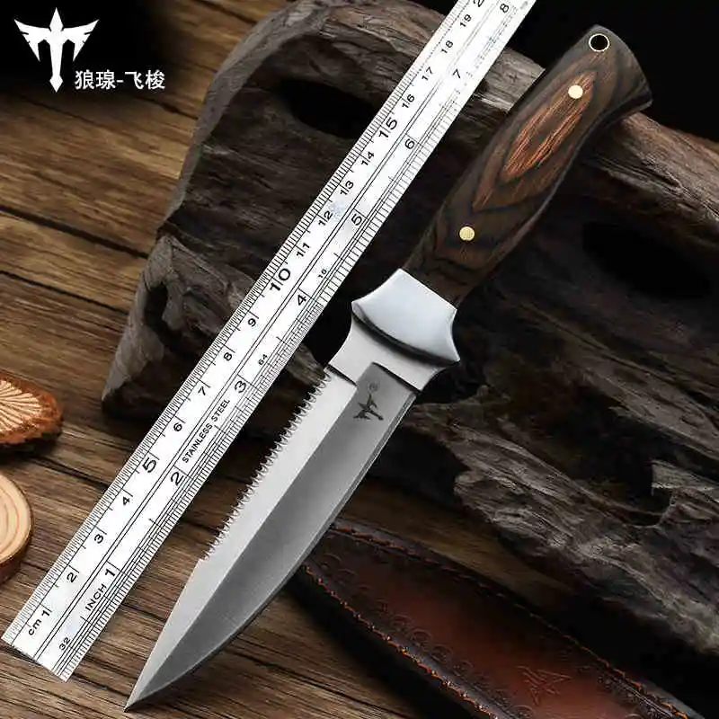 

Wolf 8cr13mov blade Wilderness Survival tactics Straight knife Outdoor camping survival knife self-defense Swiss high hardness