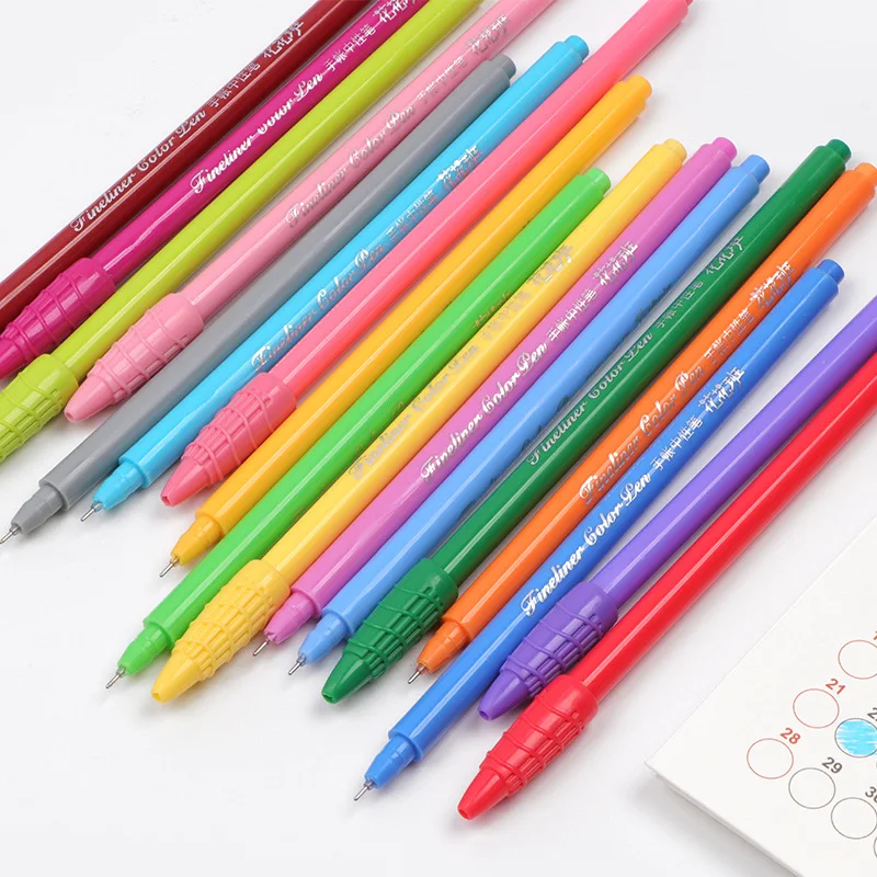 24Color Colorful Fine Point Pens for Bullet Journaling Note Taking Writing Drawing Coloring Cute Japanese Stationery Vintage Pen - 3