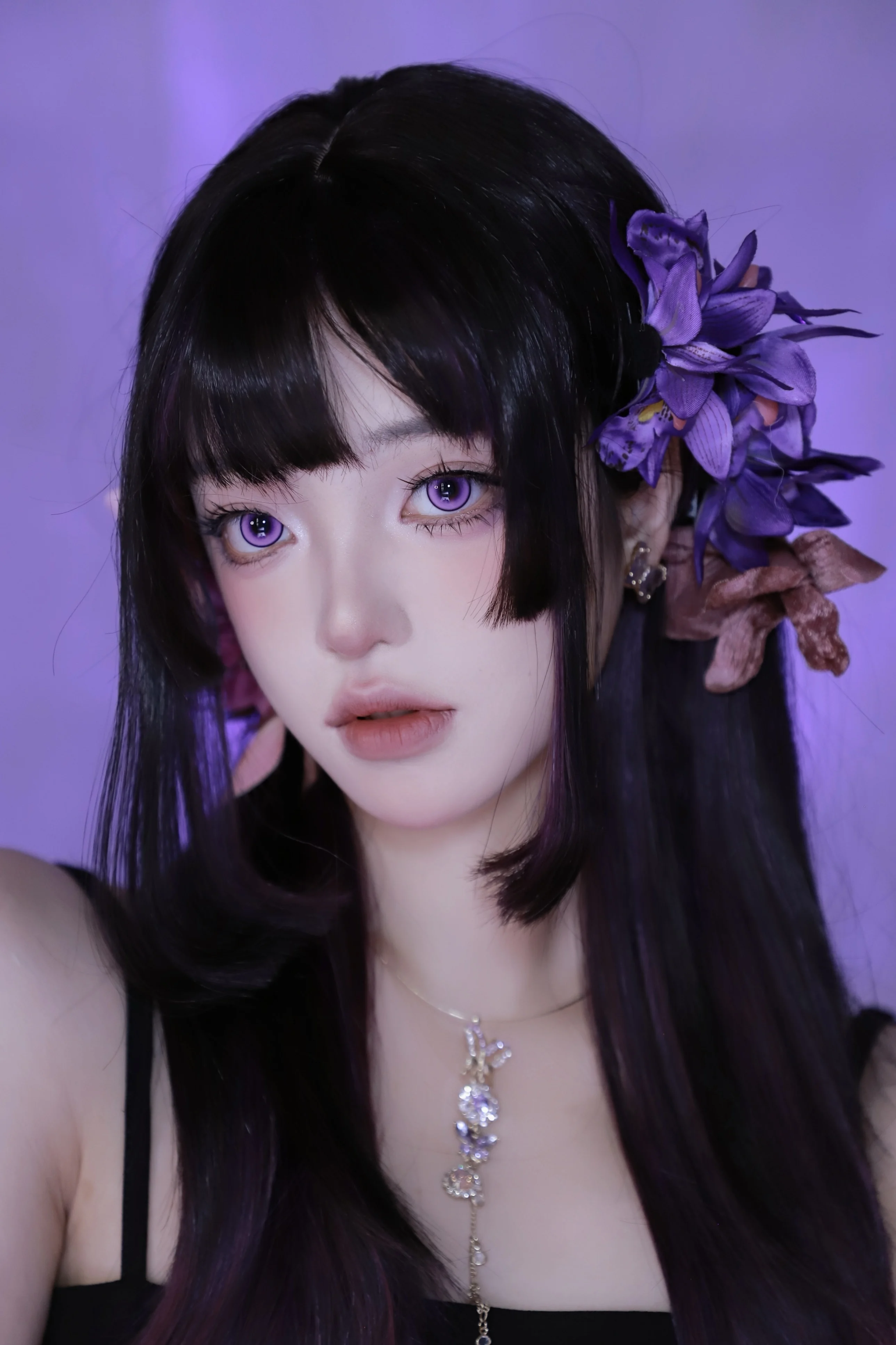 2 stücke Cosplay Myopie Farbe Kontaktlinsen Anime Goldgelb Lila Schüler 6 monate Halloween Nette Augen Kreis Objektiv 14,2mm – Detail 1