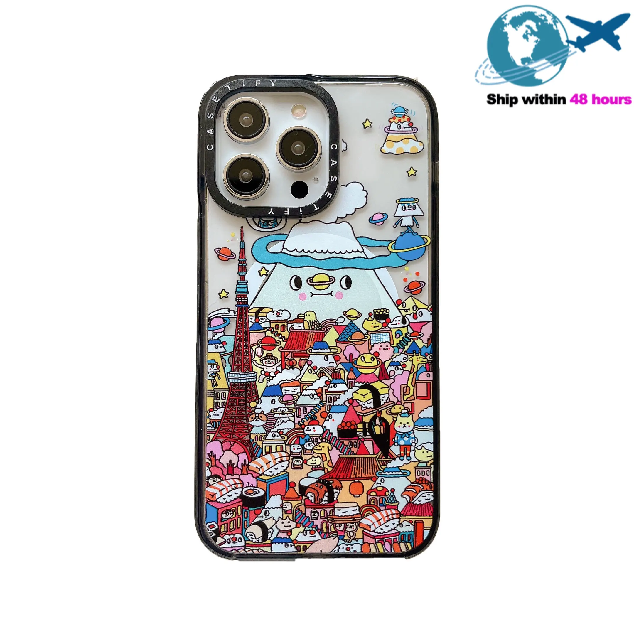 CASETIFY Lucky Cat 마그네틱 맥세이프 무선 충전 케이스, 아이폰 11 12 12PM 13Pro 14 플러스 충격 방지 하드 커버 E0405