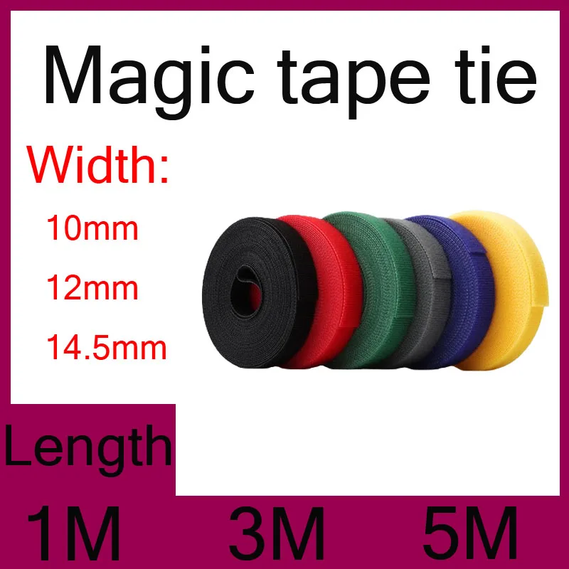 

1M 3M 5M Hook Loop Roundness Nylon Cable Ties Straps Wire Reusable Self DIY Reuse Ring Zip Wraps липучки 나일론 리본