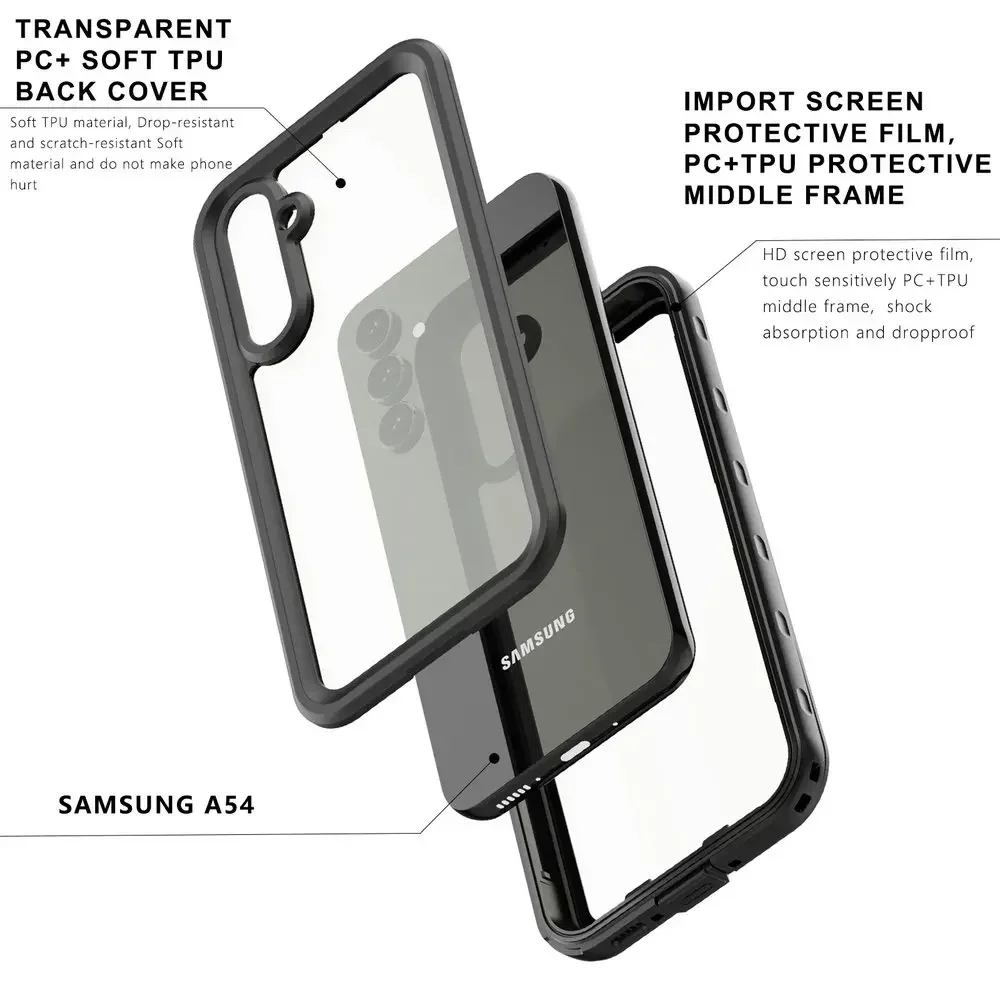 IP68 Waterproof Case Swimming Diving Pouch for Samsung Galaxy A53 A13 A04s A54 A55 A25 Cover 360 Protective Armor Cover Bracelet