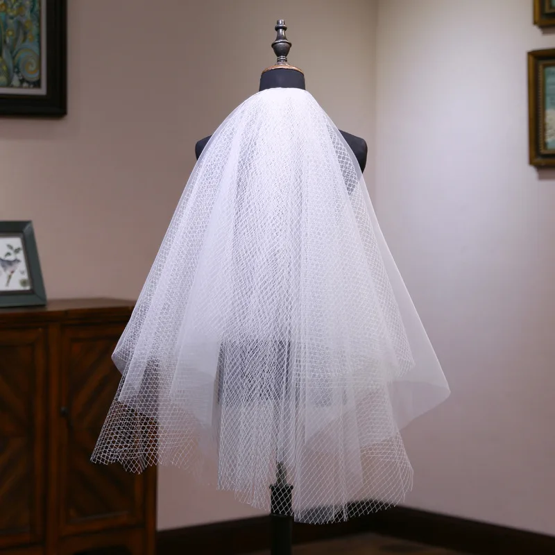 New Arrival Hard Tulle Short Wedding Veil Ivory veil Bridal headwear Bride Accessoires