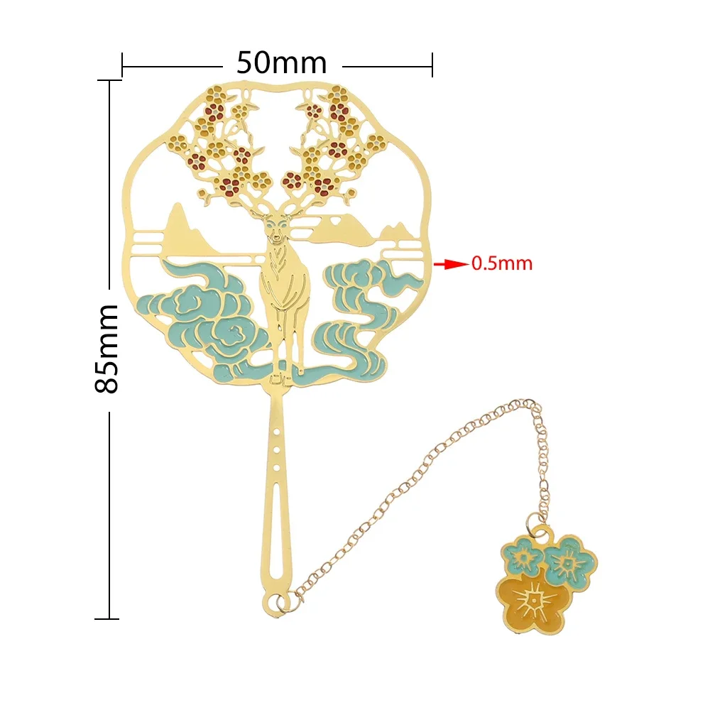 Hollow Peacock Book Clip Brass Tassel Chinese Design Vintage Book Pagination Mark Student Stationery Supply Metal Bookmark