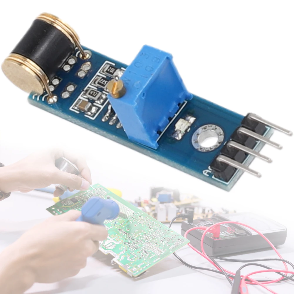 801S 진동 센서 스위치 알람 모듈, 감도 조절 가능, 아날로그 출력 진동 센서, LM393 DC 5V 4 핀, Arduino