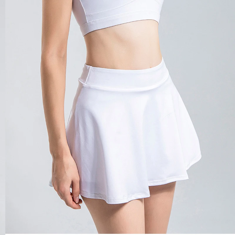 Fitness Beach Skirt Skort Tennis Dress Women Golf Skirts Ladies Swim Sport Workout Mini Skirt With Shorts Pocket Solid Skorts