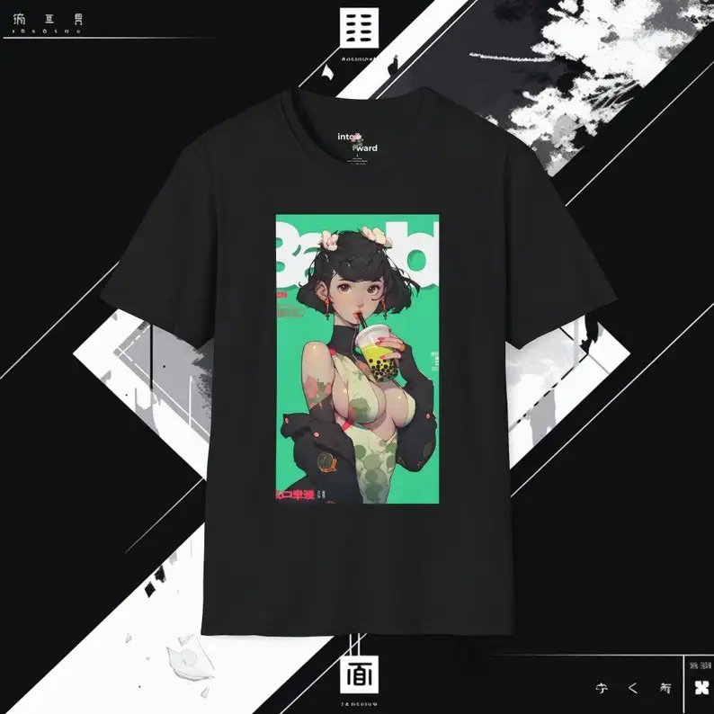 

Drink More Boba - Kawaii Pastel Goth Anime Girl Tee