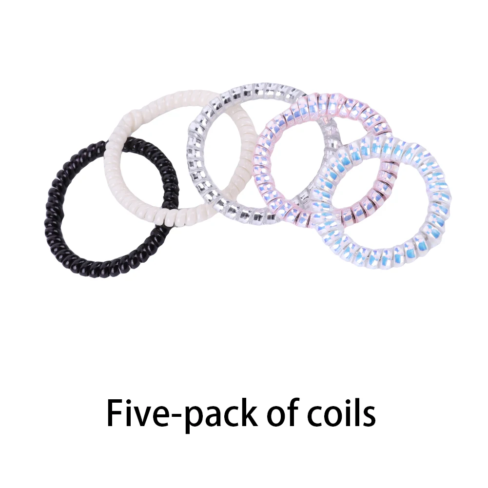 5Pcs Idol Doll Anti Drop Buckle Coil Multi-Colored Plastic Keychain Winding Rope Protection Ring Doll Accessories