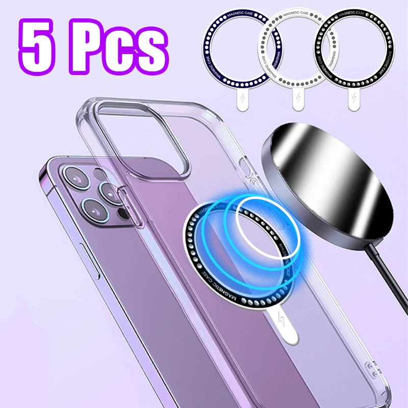 Per Apple Magnetic Adapter Sticker Ring Nuovo Stile Anello In Acciaio Magsafe Accessori Di Ricarica Wireless Per Iphone 14/13/12 Pro Max