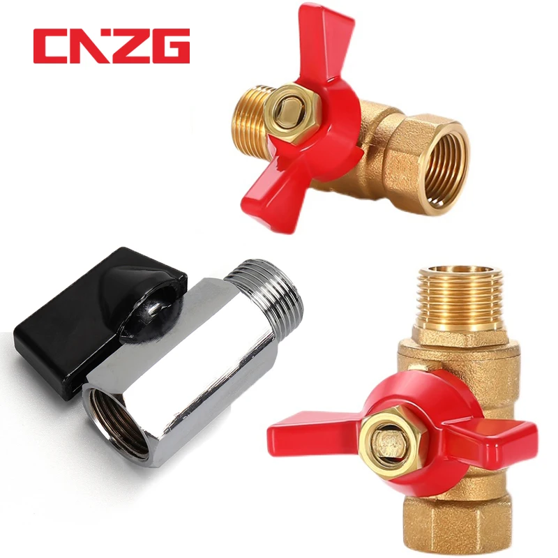 Brass Ball Valve Air Compressor Water Gas Oil Shut Off Valve 1/8" 1/4" 3/8" 1/2" BSP Threaded Mini Male To Female ball valve
