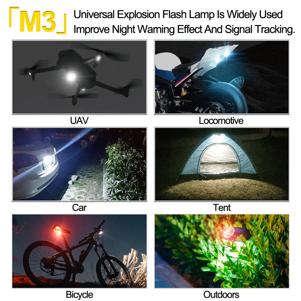 Lumière stroboscopique pour moto, voiture, Scooter, lampe d'avertissement  Anti-collision, télécommande sans fil, indicateur de Flash LED, étanche