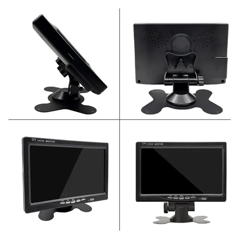 【CYBER MONDAY】3X 12V 7인치 자동차 모니터 16:9 800X480 후방 카메라 주차용 2방향 비디오 입력 기능이 있는 LCD 후방 모니터