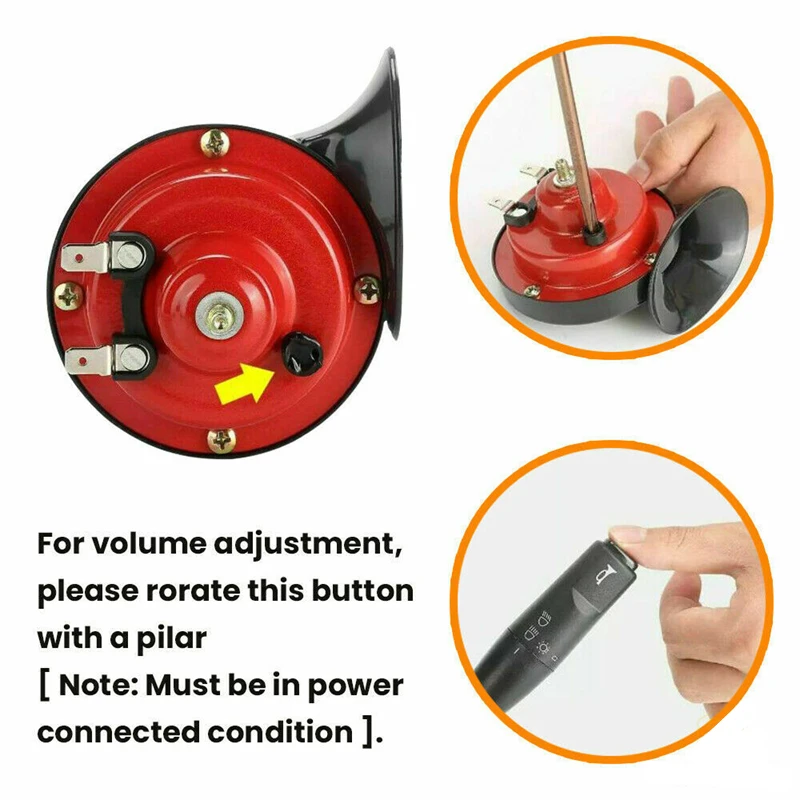 Car Horn Universal 300DB Loud 12V Trumpet Motorcycle Horn For Trucks Vehicle Dual-tone Electric Snail Air
