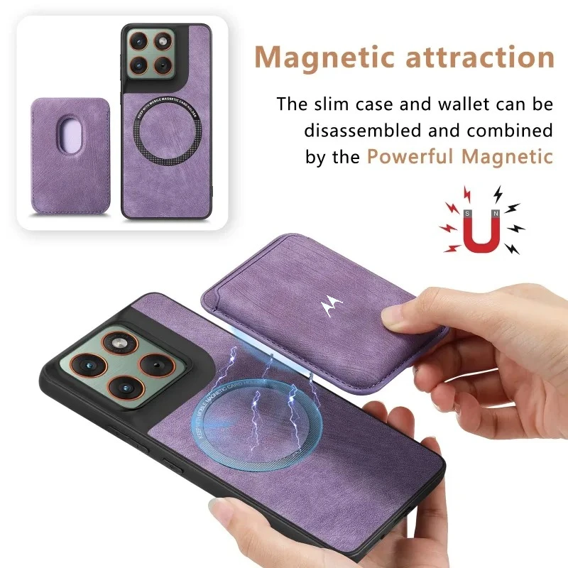 Vintage Magnetic Card Wallet Holder Phone Case with Leather Protective Cover