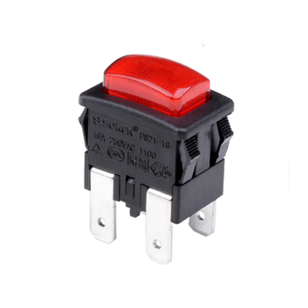 Soken Pushbutton Switch Ps2116 Pinos 16a Fora de Interruptores de Alimentação para Soquete Europeu Peças