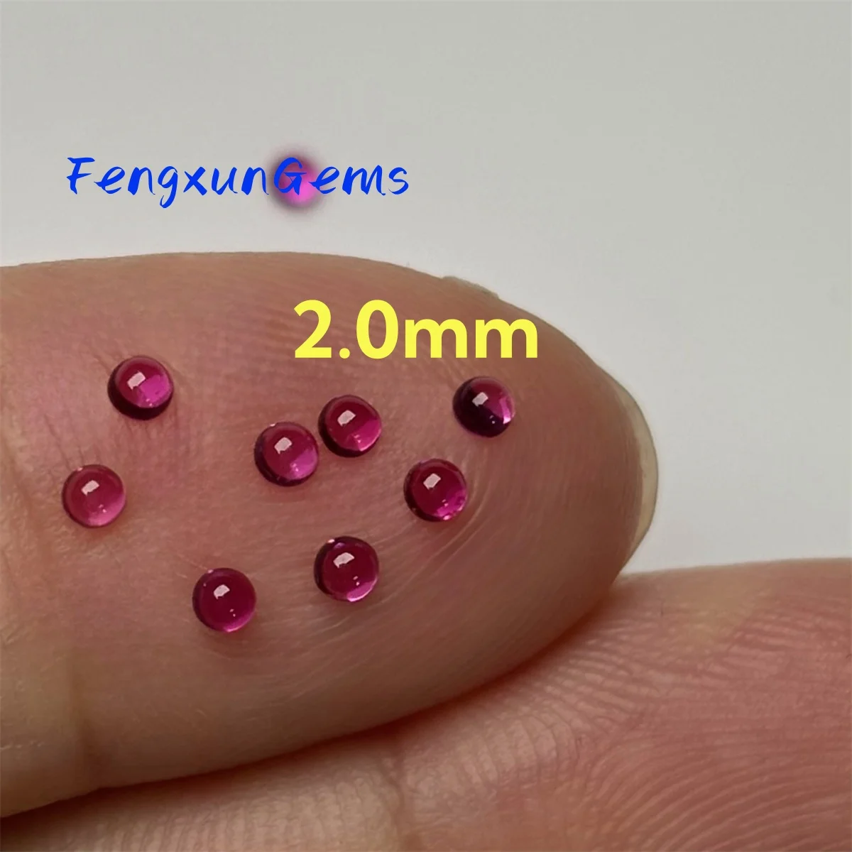 합성 5  커런덤 5A 품질 2.0  20mm 라운드 카보숑 느슨한 비둘기 피 레드 루비 스톤, 쥬얼리 DIY용