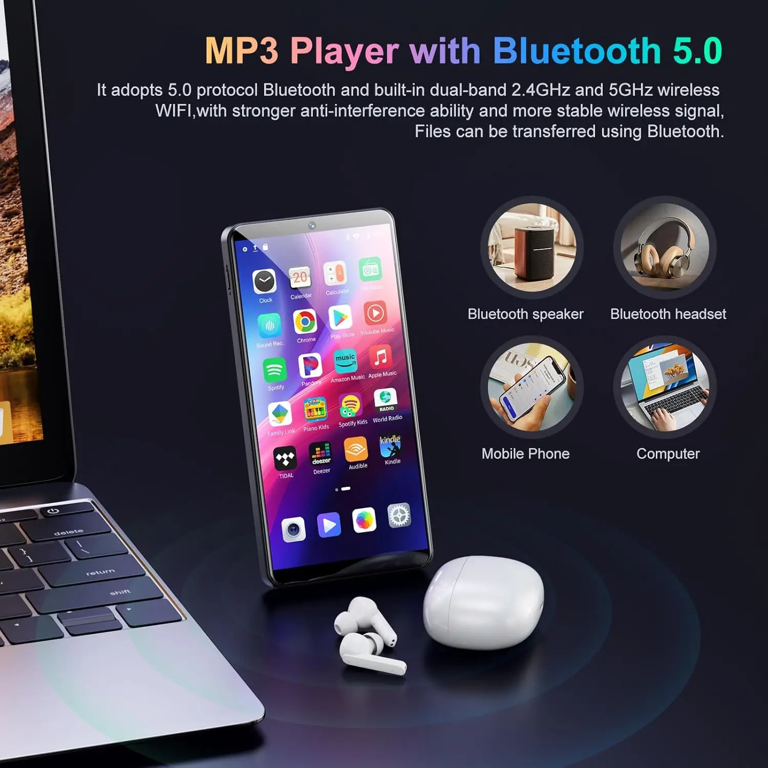 Portable WiFi MP3 MP4 Player with Bluetooth and Camera