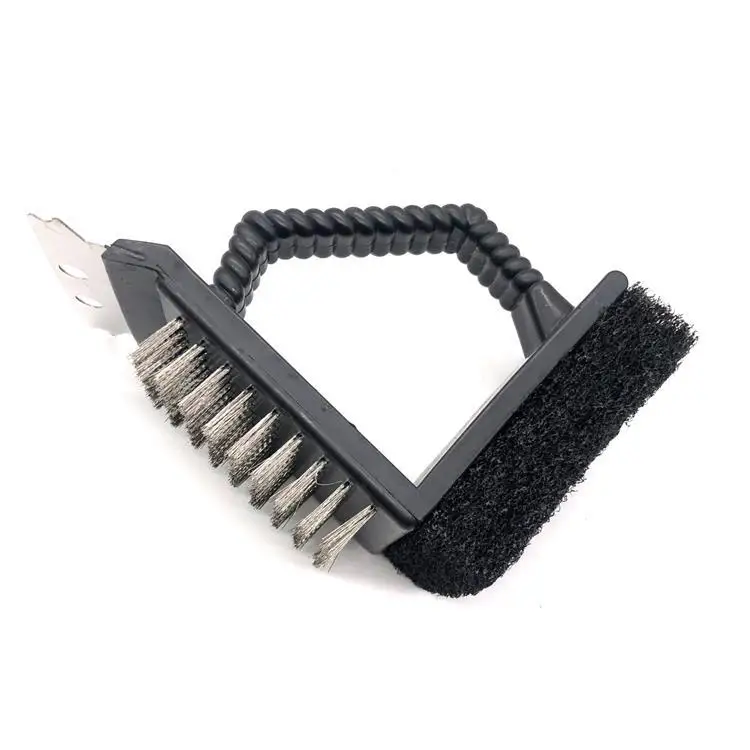 Barbecue Cleaning Brush Wire Cleaning Brush with Scraper 3-in-1 BBQ Tool Grill Accessories Bbq