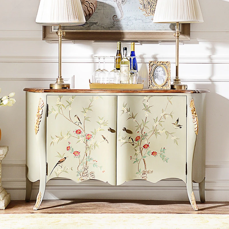 

Американский шкаф для прихожей, роскошный шкаф для гостиной с ручной росписью, шкаф-перегородка из массива дерева