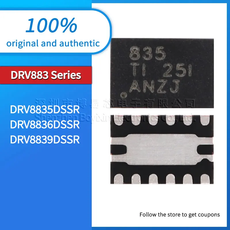 

Original DRV8835DSSR DRV8836DSSR DRV8839DSSR dual low voltage H-bridge motor driver IC chip WSON-12-EP