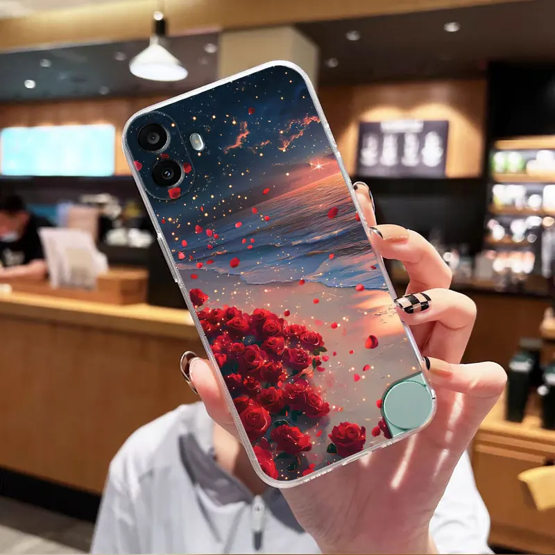 Clear Shockproof Soft Silicone Back Cover Case with Cat Design for CMF Phone 1 2A Plus and Phone 2 2A 5G