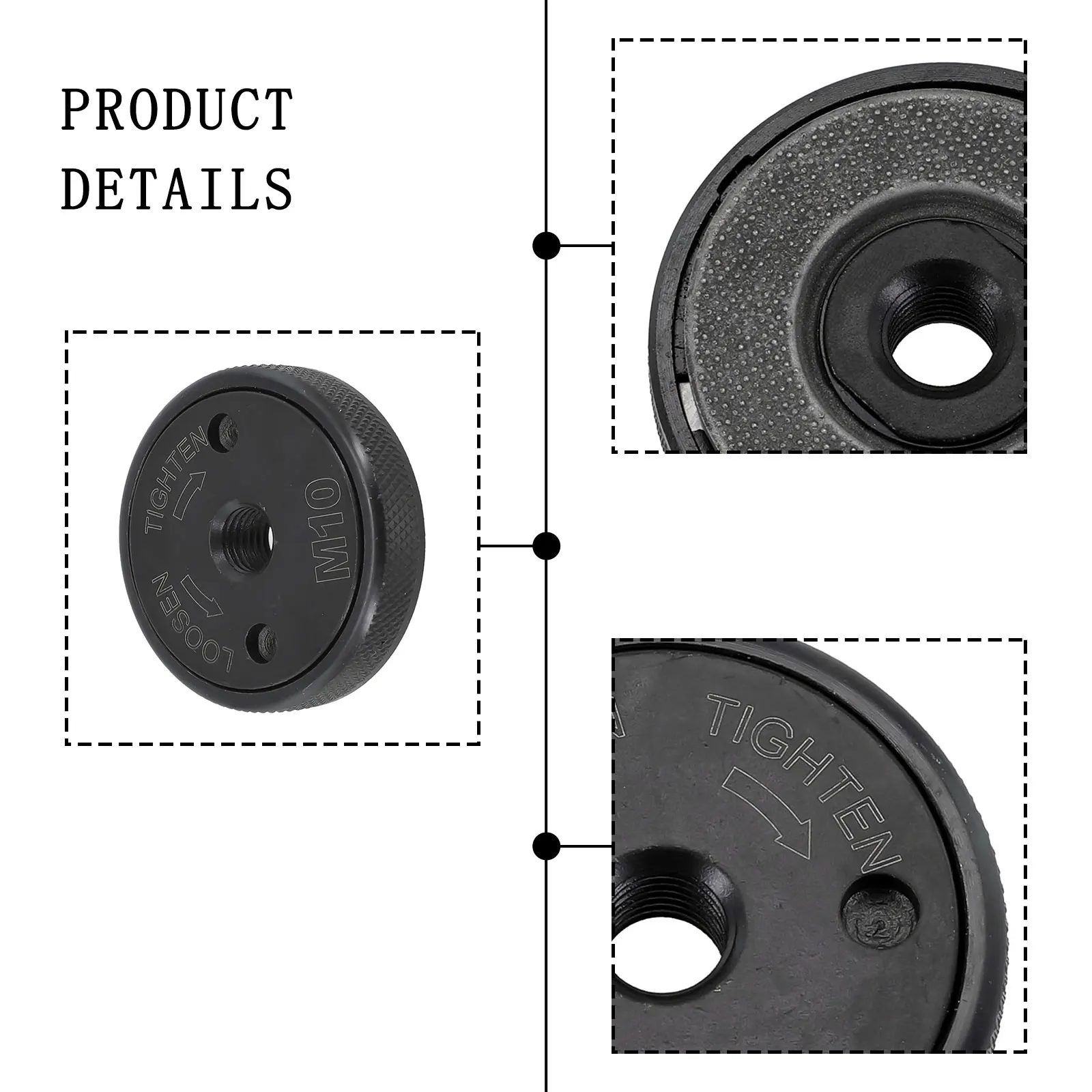 

Release Angle Pressure Plate Grinder Pressure Non-slip Design Plate Self-locking Pressure Steel Black Flange Nut