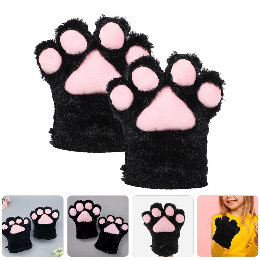 

Bear Claw Gloves Cute Cat Mittens for Kids Cosplay Plush Keep Warm Fuzzy Decorative