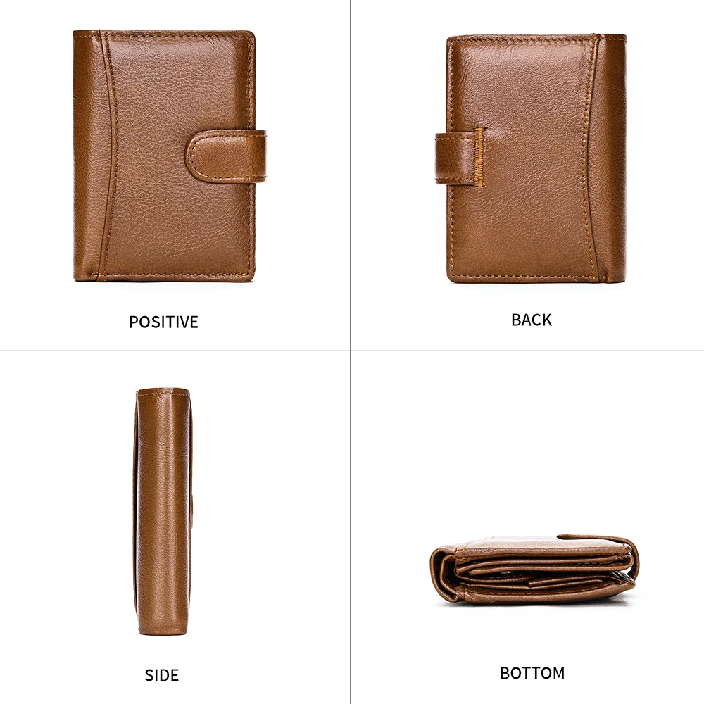 WESTAL Leather Wallet Men's Multi-Function Card Bag Short Money Clip Layer Cowhide Premium Men's Wallet 4