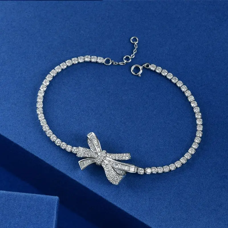 

Женский браслет с овальной огранкой, браслет из серебра 5X3 с синим сапфиром, Ювелирное Украшение для тенниса