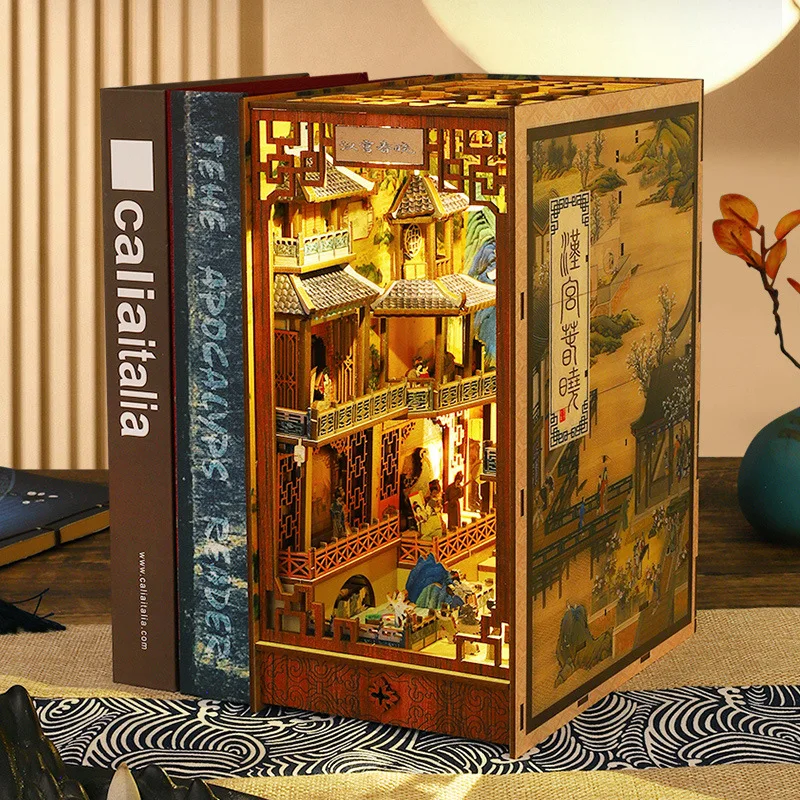 DIY Book Nook Wooden Miniature Model Kit Chinese Ancient