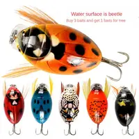 3.8cm 4g Artificial Ladybug Fishing Bait Cicada Beetle Insect Wobblers Fishing Lures Topwater For Bass Carp Fishing Tackle 1