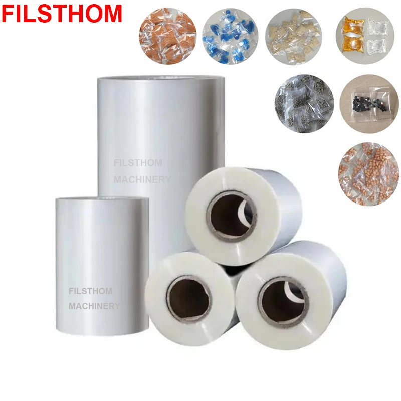 Rotolo di pellicola da imballaggio da 3 kg, materiale trasparente in PET composito PE, per macchine di sigillatura a caldo. - immagine 2