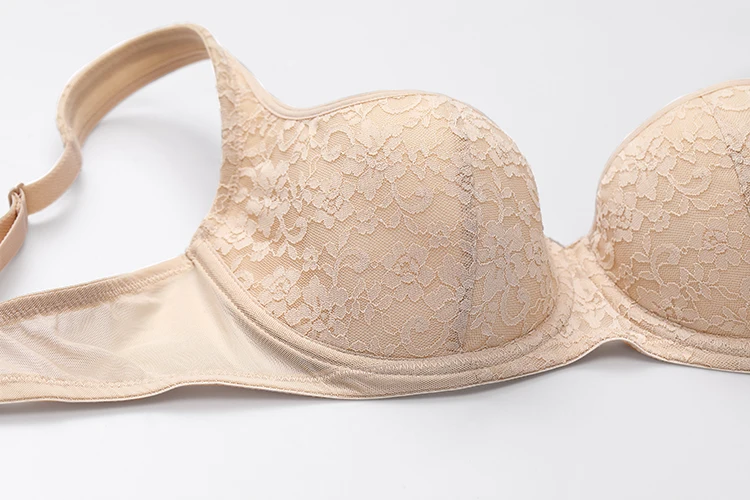 DOBREVA Women's Push Up Balconette Bra Sexy Lace Demi Underwire