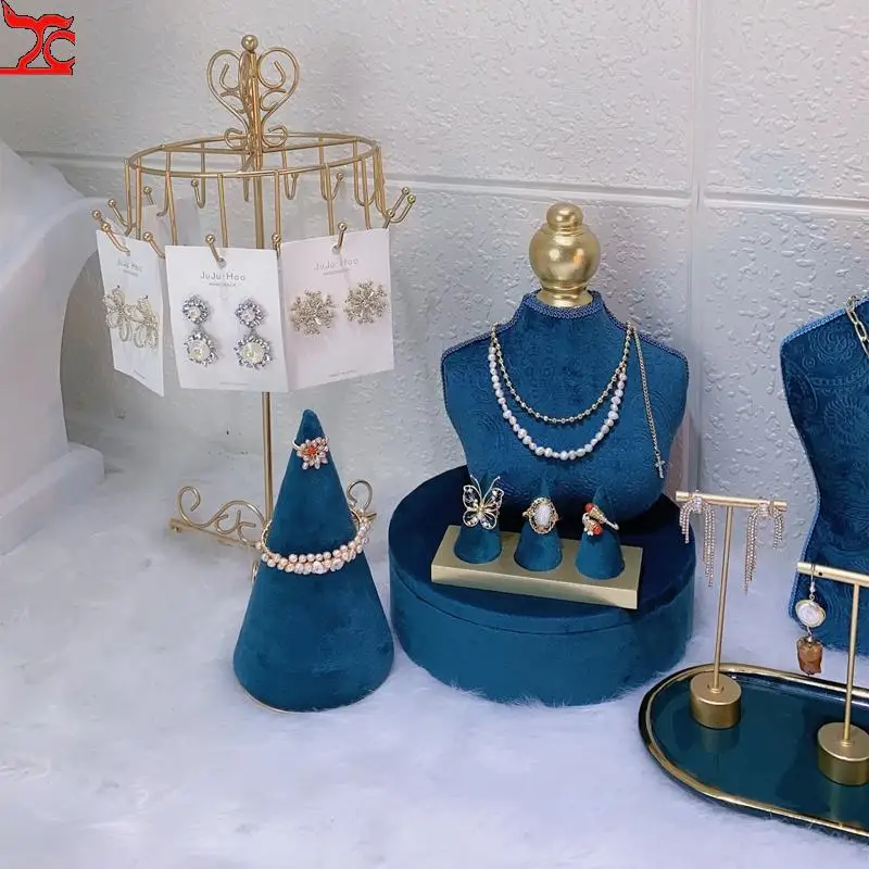 Espositore Per Anelli In Vetro E Velluto – Portagioie Con Coperchio Trasparente, 7 Scomparti, Blu Scuro, Ideale Regalo Per Donne E Ragazze - 5