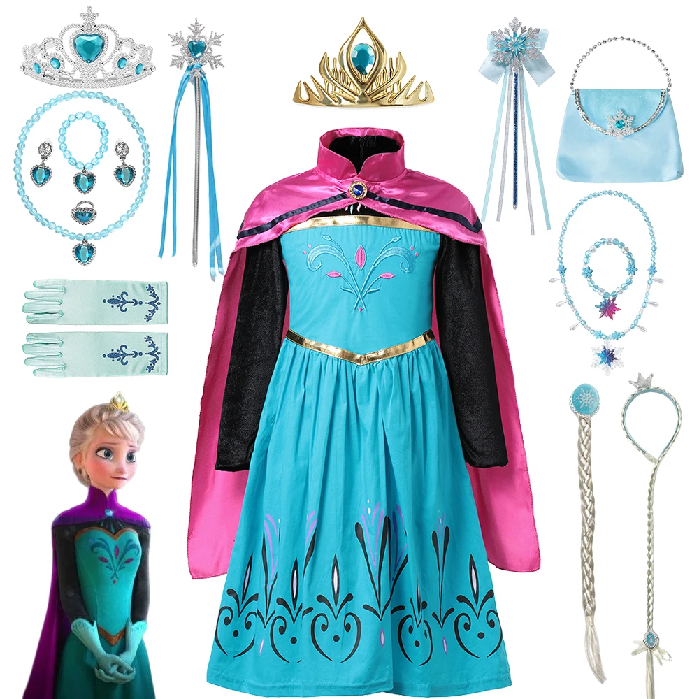 

Disney Frozen 2 Princess Dress Girls Party Cosplay Elsa to be crowned Costume Snow Queen Print Birthday Carnival Gown Kids Dress