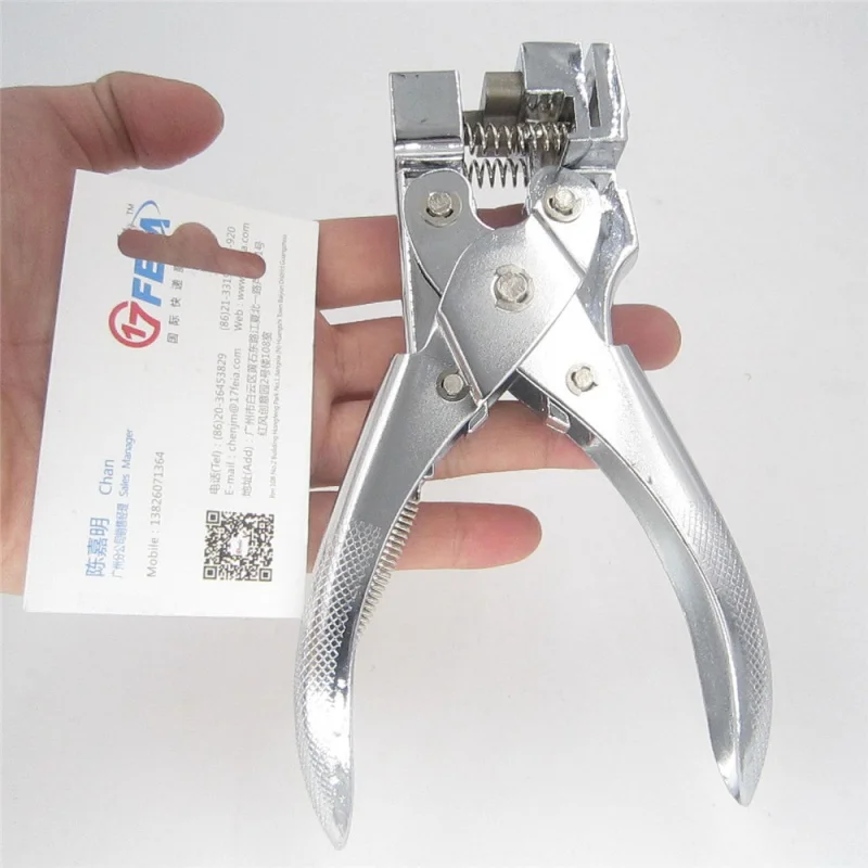 Metal Steel Hand Held Slot Puncher Punch Tool for Badge ID PVC Photo Tag  for sale online