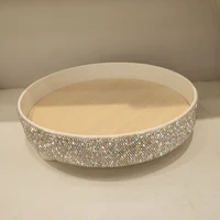 Luxury Rhinestone Cosmetic Tray Spice Can Snack Organizer Bathroom Storage Shelf Sparkling Cosmetic Storage Box Perfume holder 1