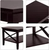 Oxford Coffee Table with Thicker Legs, Espresso Wood Coffee Table with Storage for Living Room 4