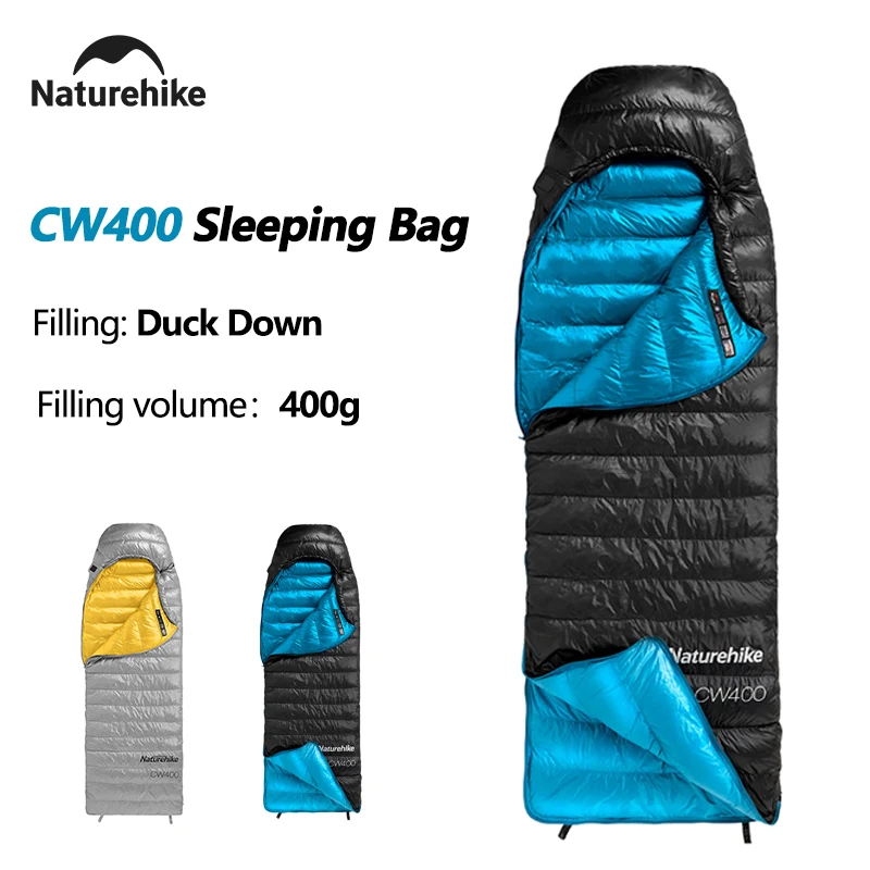 Duck Down Sleeping Bag Camping Ultralight Winter Outdoor Travel Waterproof Survival Sleeping Bag For Naturehike CW400