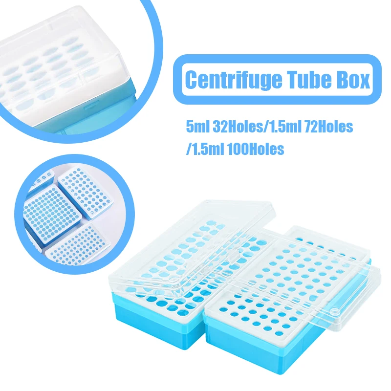32/72/100Holes 1.5/5ML Container Tubes Boxes Plastic Holder Storage Sampling Case Bottle Lab Plastic Centrifuge Tube Storage Box plastic test tubes centrifuge tube