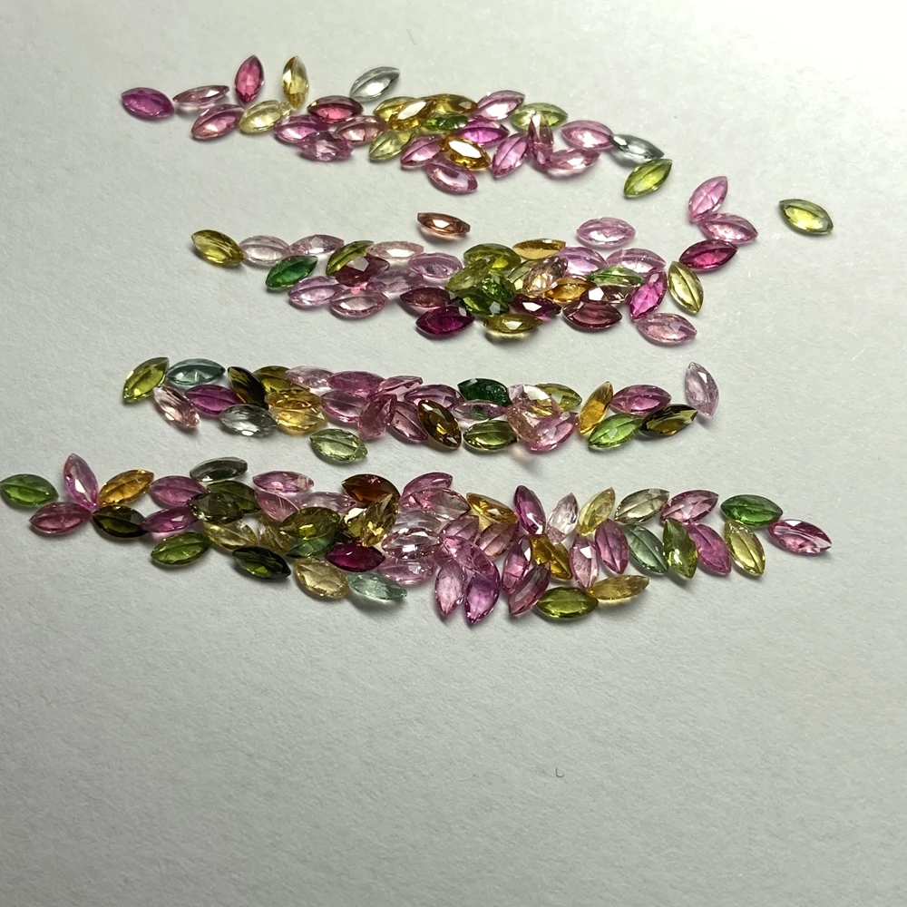 Marquise Cut 2x4mm Natural Tourmaline Colors Mixed Loose Original Gemstones