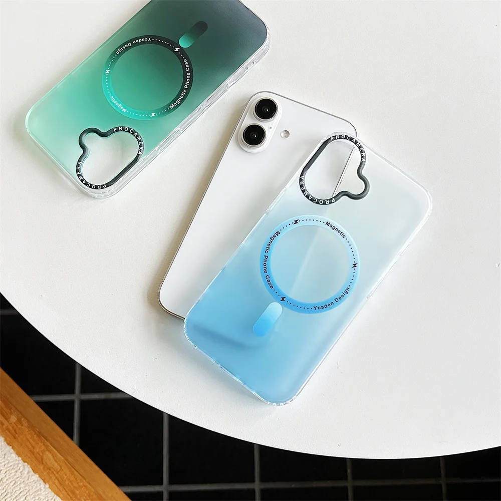 Pour iPhone 16 Pro Max Gradient Aurora Slim Matte Magnetic Case Pour iPhone 11 12 13 14 15 16 Pro Max Plus Mini Housse Antichoc_voghion.com