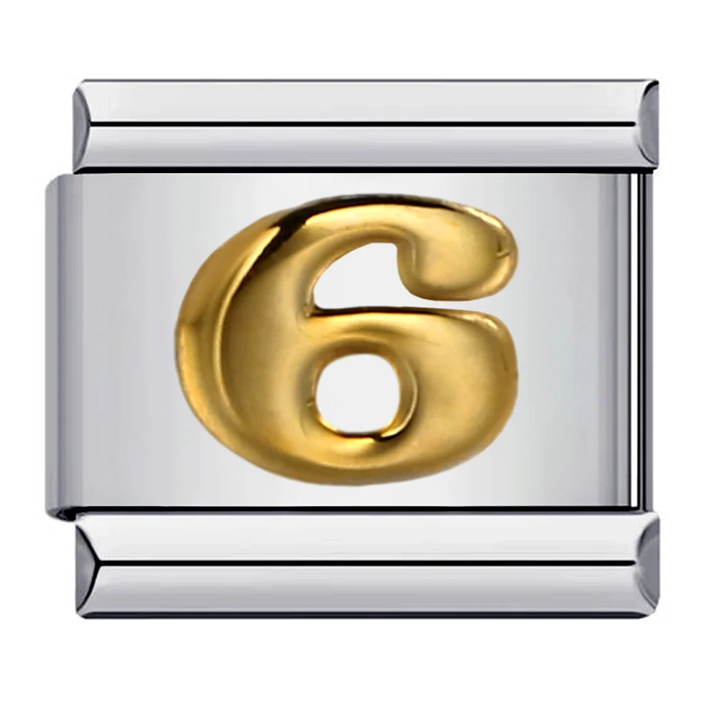 Gold Figure Charm for Italian Links Bracelet - Stainless Steel, 9mm