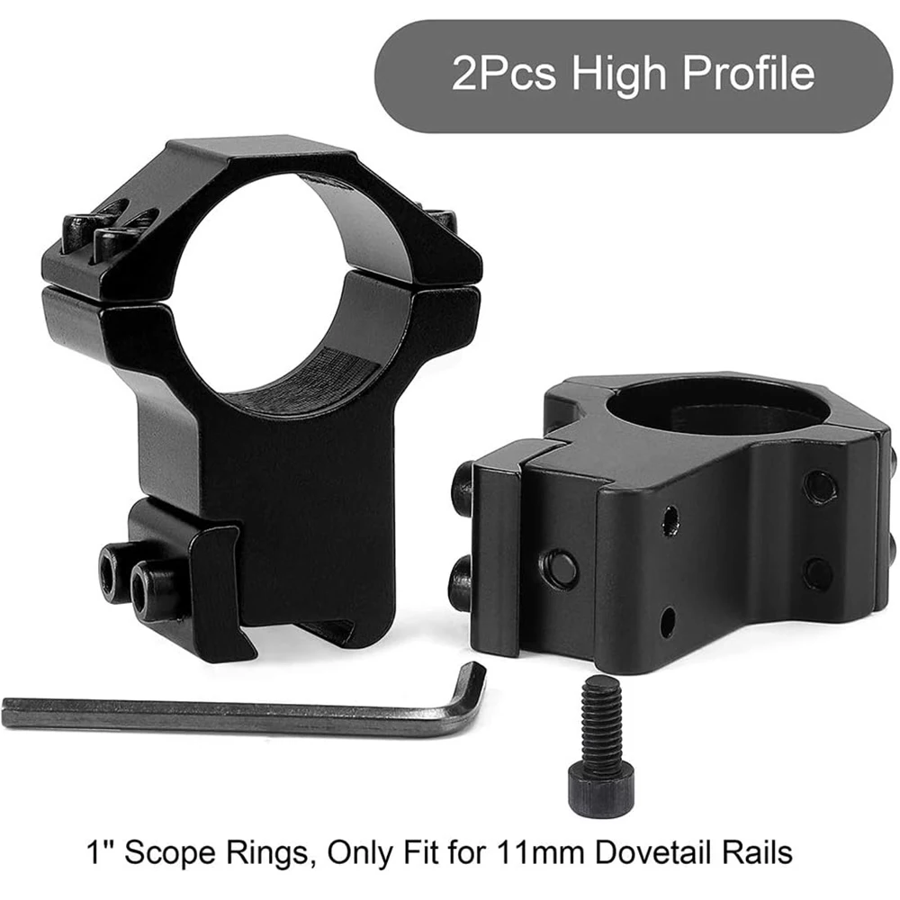 1" Dovetail Scope Rings 2Pcs High Profile & 2Pcs Medium Profile for 11mm Dovetail Rails Tactical Flas for rifle scope mount ring rifle scope mount